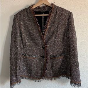ESCADA | lightweight tweed blazer jacket with fringe